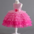 thumbnail image 2 of Girls Sleeveless Wedding Tulle Princess Dress Pageant Birthday Party Pageant Gown, 2 of 4