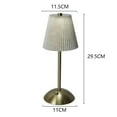 thumbnail image 2 of HBASD Cordless Table Lamp With Ruched Lampshade Rechargeable Night Light Daily Lighting Supplies (Light Brown）, 2 of 10
