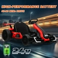 thumbnail image 5 of Kerry Yoo K61 Go Kart, 24V Kids Electric Drift Kart, Ride on Toys for Kids Teen 6+ , 3-position Adjustable Seat, 300W Motors, EVA Tires, 8.5 MPH-Red, 5 of 8