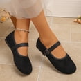thumbnail image 6 of Lepsheexh Womens Flats Shoes Retro Solid Color Round Toe Shallow Mouth Buckle Design Trendy Lazy Bean Shoes Non Flat Sole Casual Footwear, 6 of 9