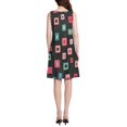 thumbnail image 3 of FORMRS Summer Dress for Women Loose U Neck Sleeveless Midi Beach Sundresses with Pockets, Red Block Pattern, 3 of 8