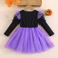 thumbnail image 4 of Mnyotv Long Sleeve Mesh Dresses for Girls Halloween Outfits Pumpkin Printed Dresses Toddler Clothes Size 18-24 Months, 4 of 7