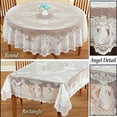 thumbnail image 2 of White Lace Tablecloth Rectangle Round Table Cloth Cover Wedding Party Banquet Round: Dia.178cm, 2 of 4