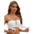 thumbnail image 4 of Unique Bargains Women's Front Closure Wirefree Strapless Tube Bras L White, 4 of 6