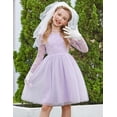 thumbnail image 5 of Arshiner Flower Girl Dress V Back Lace Long Sleeve Tulle Special Occasion Wedding Party Dresses, 5 of 6