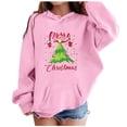 thumbnail image 2 of Toddler Girls Long Sleeve Hooded Sweatshirt Christmas Tree Hoodie Winter Warm Xmas Print Pullover Sweatshirts Fall Winter Clothes Size 4-5T,Pink, 2 of 3