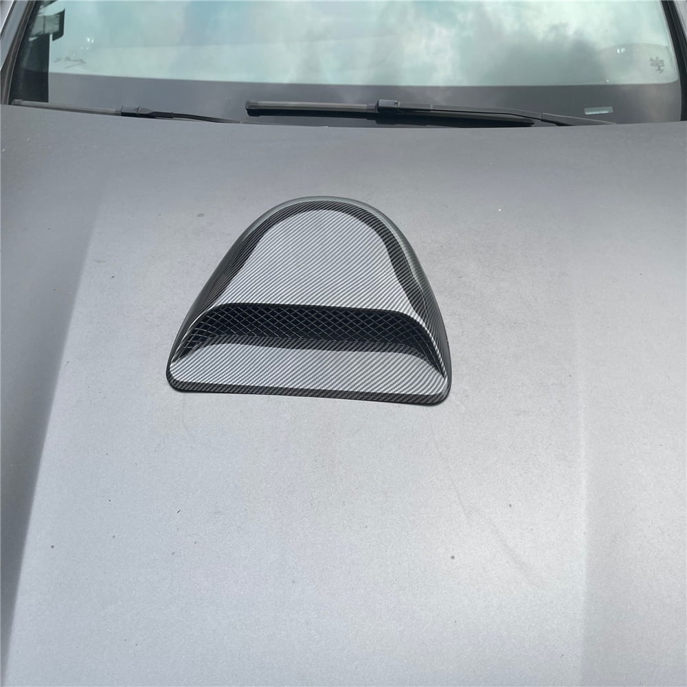 1x Universal Car Decor Air Flow Intake Hood Scoop Vent Bonnet Carbon Fiber Look