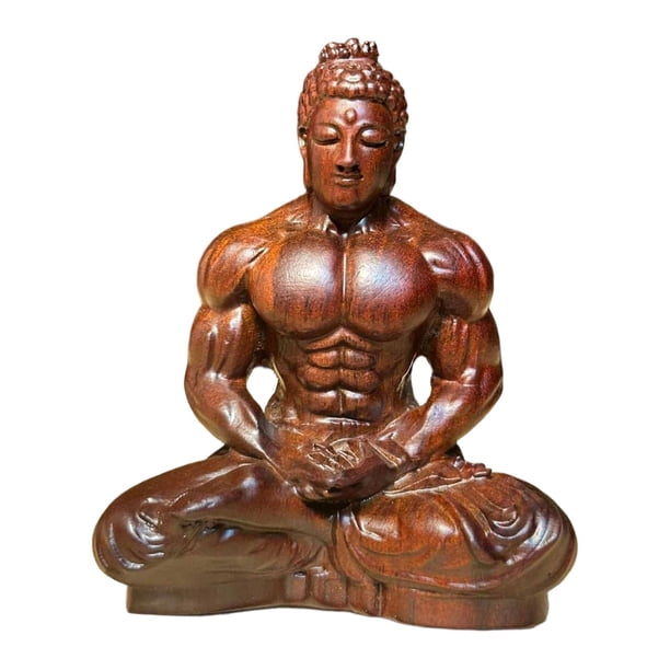 Estatua de Buda, accesorios decorativos, adorno de Buda para exteriores, hogar y oficina. Ébano S