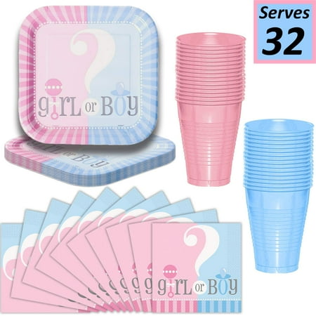 Blossom Luncheon Plate (Gender Reveal Plates, Cups, Napkins - Serves 32-9