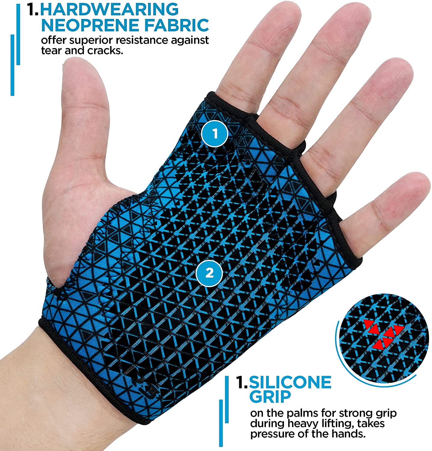 RDX Gants Musculation 3 Plaques Poignet - Sangle 15" Antidérapante, Protection Paume, Gym Homme Femme