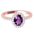 thumbnail image 2 of Aonejewelry 2.45 Ct. Ttw Diamond and Oval Shaped Amethyst Ring in 10K Rose Gold, 2 of 4