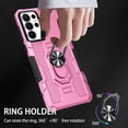 thumbnail image 4 of Compatible for Samsung Galaxy S22 Ultra Case with Kickstand & Slide Camera Cover, Built-in 360° Rotate Ring Stand Magnetic Car Military Grade Shockproof Phone Cover Case,Pink, 4 of 10