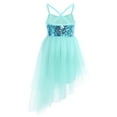 thumbnail image 2 of iEFiEL Girls Sequins Ballet Dress Hi-low Tulle Dance Leotard Dress Mint Green 8-10, 2 of 6