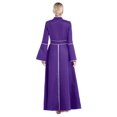 thumbnail image 2 of TSSOE Women's Pastor Pulpit Robes Flared Sleeves Church Clergy Maxi Dress Priest Liturgical Dancewear Purple S, 2 of 6