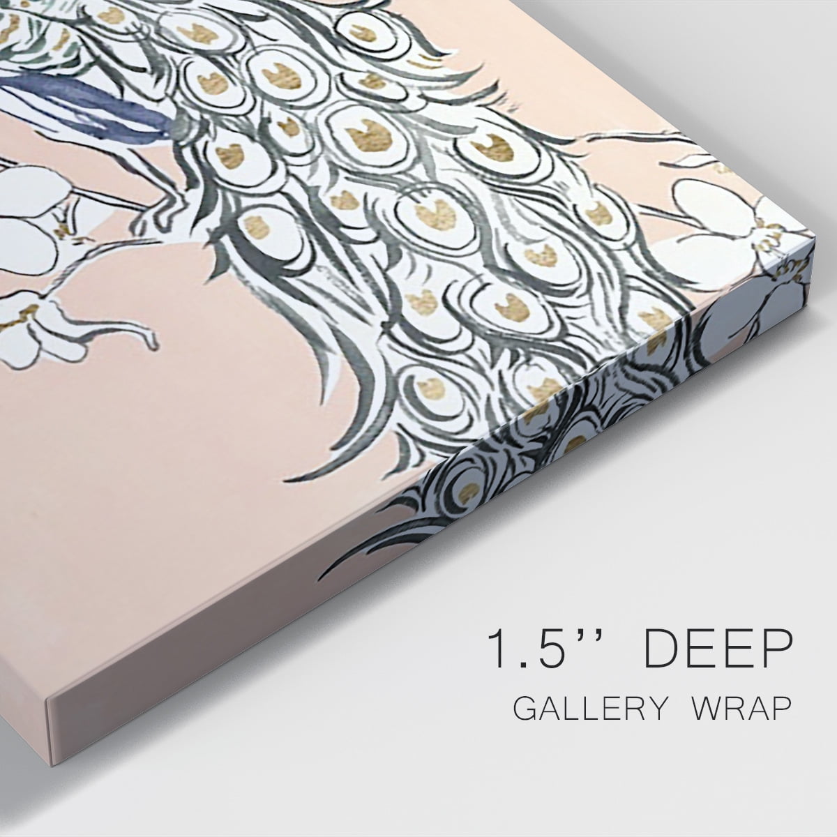 Peacock in Gold IV Premium Gallery Wrapped Canvas - Ready to Hang