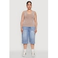 thumbnail image 3 of Womens Plus Size Seamless Mineral Wash V Neck Tank Top, 3 of 5