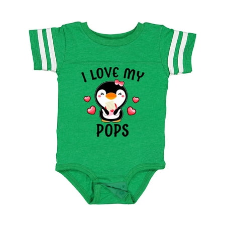 

Inktastic I Love My Pops with Cute Penguin and Hearts Gift Baby Girl Bodysuit