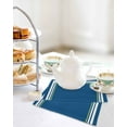 thumbnail image 4 of Navy Blue Line Kitchen Dish Towels for Drying Dishes Set of 4, Farmhouse Simple Blue Striped Waffle Weave Microfiber Terry Hand Tea Bathroom Towels Quick Dry & Absorbent Towel 12x12, 4 of 7