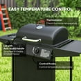 thumbnail image 4 of CoSoTower 2+1 Burner Propane Gas BBQ Grill, Portable Gas Barbecue Grill with Side Burner, Thermometer, Lid, Side Table, Shelf, Spice Rack, Wheels, Grease Cup for Garden, Black, 4 of 7