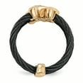 thumbnail image 2 of Edward Mirell Black Ti & Bronze Cable White Sapphire Cable Flexible Ring, 2 of 6