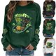 thumbnail image 1 of RKSTN St Patrick's Day Sweatshirt for Women Oversized Crewneck St Paddy's Day Irish Luckys Shamrocks Graphic Print Sweatshirts Top Womens Casual Plus Size Round Neck Loose Long Sleeve T Shirts, 1 of 5