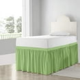 thumbnail image 2 of College Dorm Bedskirt, 40 Inch Drop 100% Microfiber Lightweight Ruffled, Twin-XL Size (39" x 80") Elastic Bed Skirt - Sage Solid, 2 of 7