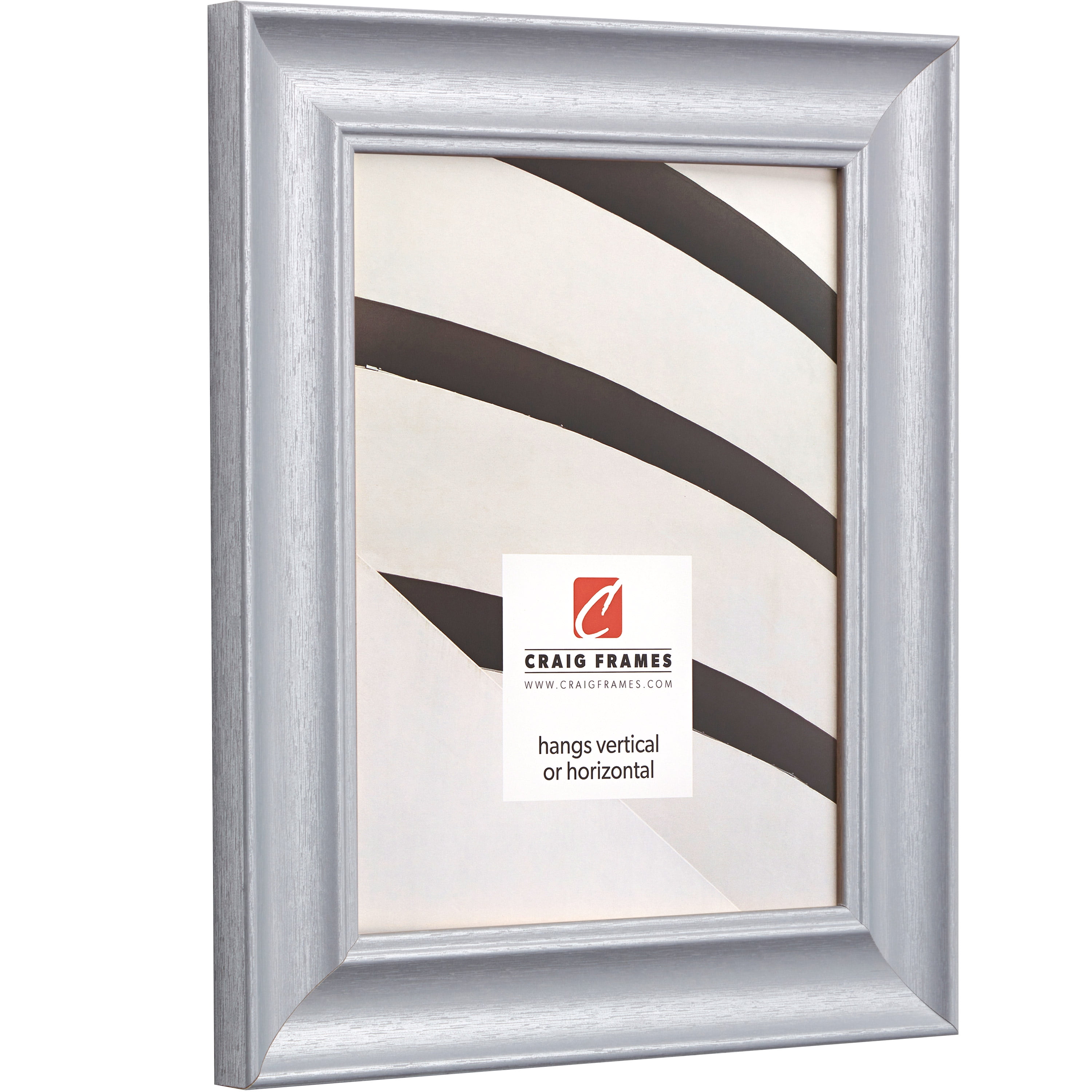 Craig Frames Vintage Revival, 22x28 inch Picture Frame Matted for a 18x24 Photo, Brushed Silver