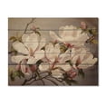 thumbnail image 3 of Designart "White Pink Magnolias Magnolia " Floral Print on Natural Pine Wood, 3 of 5