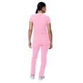 thumbnail image 2 of Adar Addition Go-Basic Scrub Set For Women - Slim V-Neck Scrub Top & Skinny Cargo Scrub Pants - A9200 - Soft Pink - 2X, 2 of 7