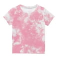 thumbnail image 2 of Jinhomg Toddler Boys Girls Tie-dye Print T-Shirts Short Sleeve Round Tee Shirts for Kids 2024 Summer Basic Tops Lighten Deals of The Day Pink 11-12 Years, 2 of 5