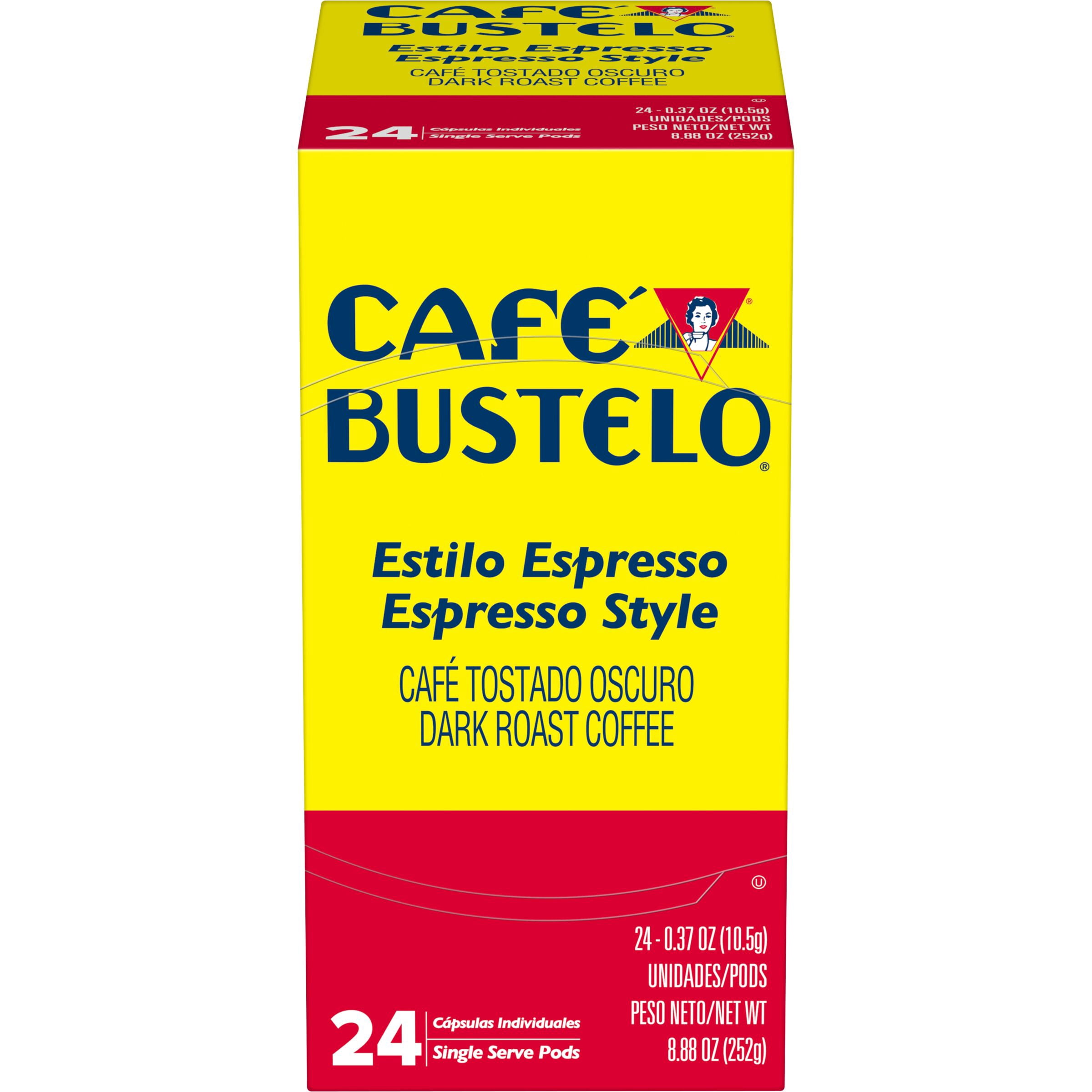 (4 pack) Cafe Bustelo Espresso Style, Dark Roast Coffee, Keurig K Cup Pods, 24 Count Box