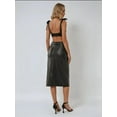 thumbnail image 5 of Faux Leather Midi Skirt with Slit, 5 of 5