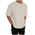 thumbnail image 1 of T-shirts pour Hommes Chemises Blanches pour Hommes Chemises Décontractées pour Hommes T-Shirt Léger à Col Rond T-Shirt Uni Respirant Fluide Confortable à Manches Courtes Hauts d'Extérieur, 1 of 7