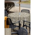 thumbnail image 4 of Outdoor Tablecloth with Umbrella Hole and Zipper, Japanese Square Table Cloth 60x60 Inch Waterproof Tablecloth, Grey Simple Traditional Flowers Leaves Pattern Picnic Table Cover for Patio Camping, 4 of 7
