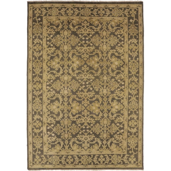 Dark Brown Transitional Floral 6X9 Oriental Rug