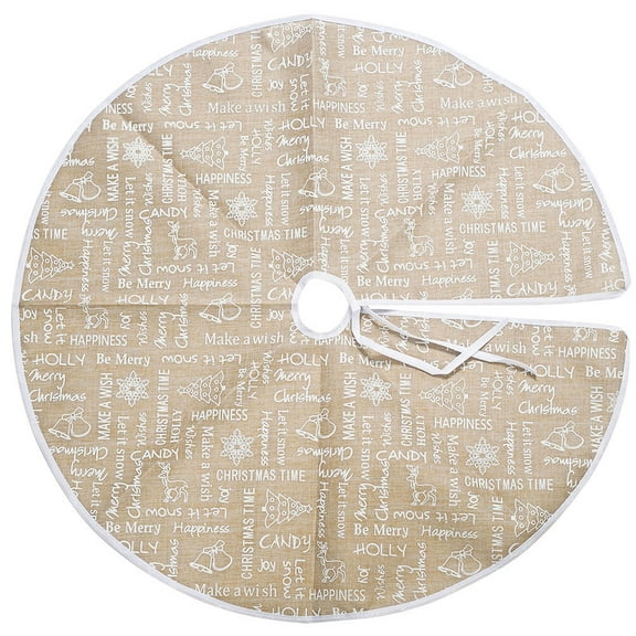 COSMOBETTY 1Set Country Tree Skirt Drawstring Beige Cloth for Christmas Celebration and Shop Hotel Display
