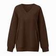 thumbnail image 4 of Godom V Neck Sweatshirts Women Long Sleeve Tops 2025 Fall Fashion Clothes Winter Pullover with Pockets S-3XL, 4 of 7