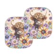thumbnail image 7 of Jeiento Hippie Flower Highland Cow Car Window Shades Foldable Automotive Interior Accessories for Sun Protection Heat and UV Rays That Keeps Vehicle Cool Universal Fit Most Cars Men, 7 of 7