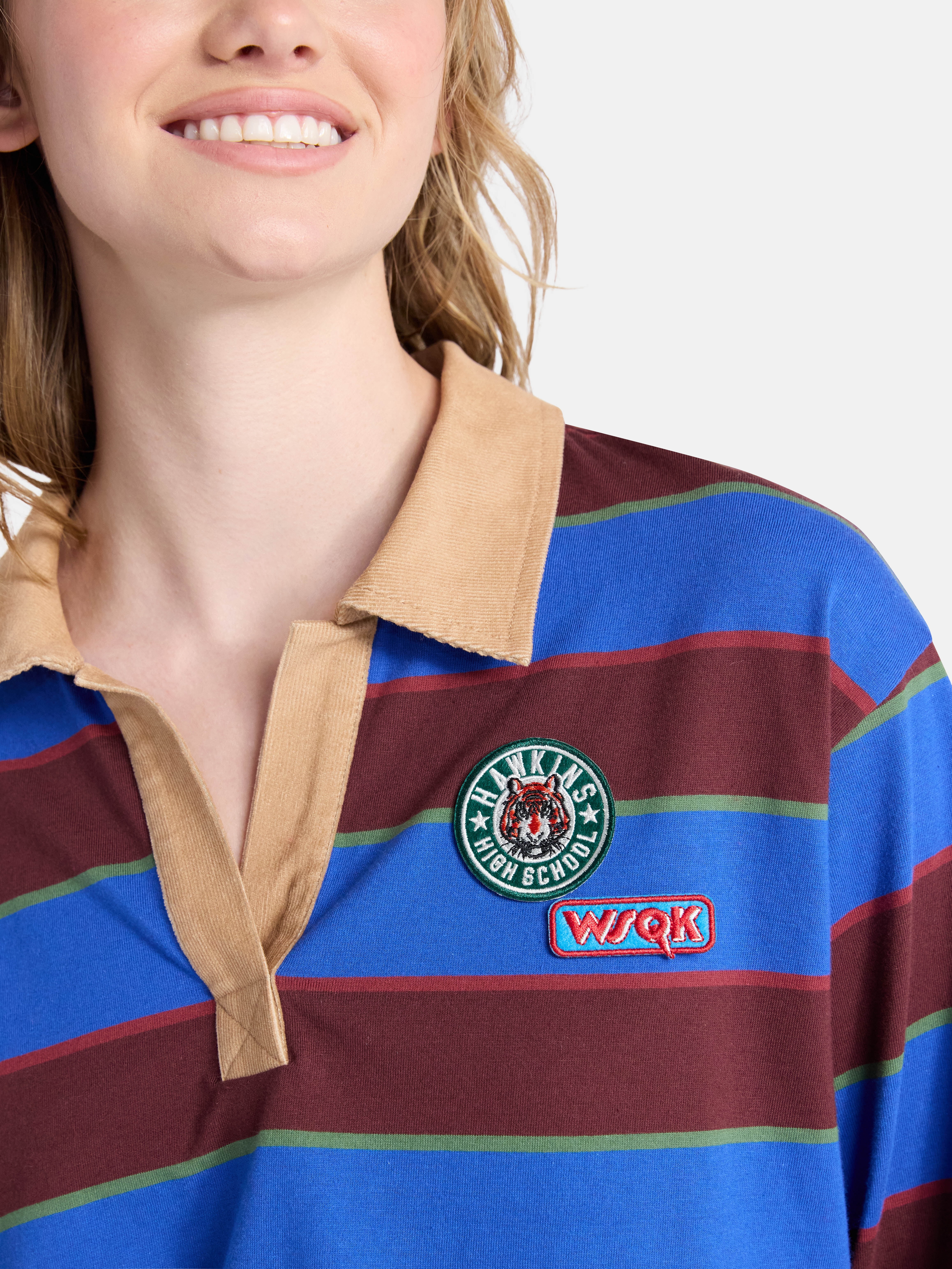 Netflix Stranger Things Cotton Rugby Polo from No Boundaries, Women’s and Women’s Plus