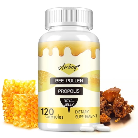 Bee Pollen Capsules - Promotes Digestion, Gut, Heart, and Brain Health, Antioxidant - 120 Capsules