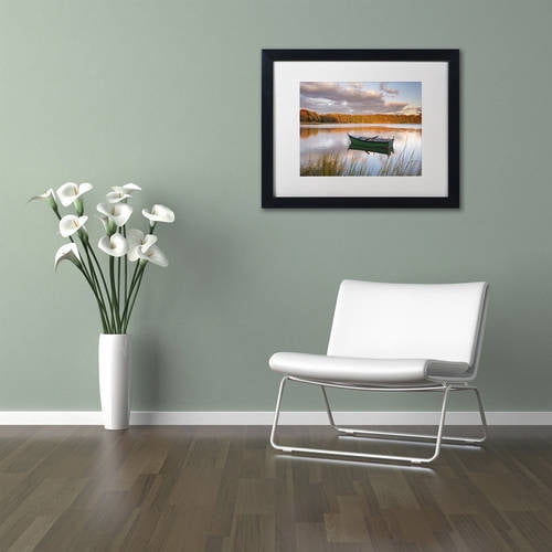 Trademark Fine Art 'Boat on Salt Pond' Canvas Art by Michael Blanchette Photography, White Matte, Black Frame