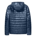 thumbnail image 3 of qelini Quilted Jacket for Men Long Sleeve Coats Letter Print Hooded Zip up Jackets Dressy Casual Warm Outerwear, 3 of 5