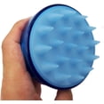 thumbnail image 3 of Cepillo de silicona para champú, Masajeador de cuero cabelludo con cepillo de champú (Azul), 3 of 5