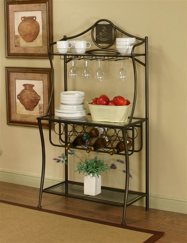 Bakers Rack in Medium Brown Finish