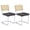 Black+silver Legs, variant on Mid Century Modern Cantilever Dining Chair, Breathable Rattan Cane Back Side Chair with PU Leather Cushion and Black Metal Frame, Set of 2, Black