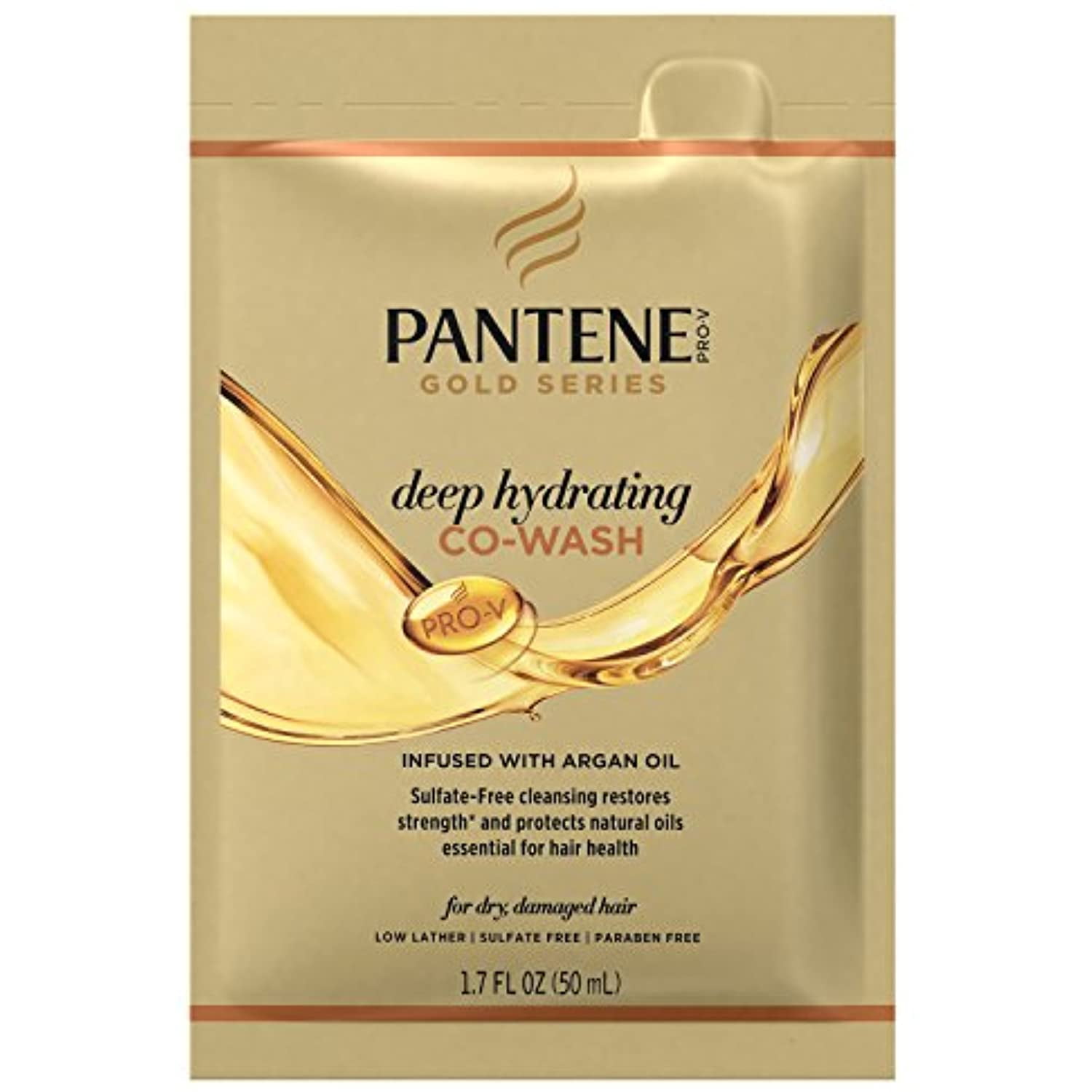 Pantene Pro-V Gold Series Deep Hydrating Co-Wash, 1.7 Oz For African American, Ethnic And Curly Hair Care
