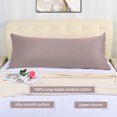 thumbnail image 2 of PiccoCasa 1Pc Pillowcase Zipper Long Staple Cotton, King Light Coffee Color, 2 of 10