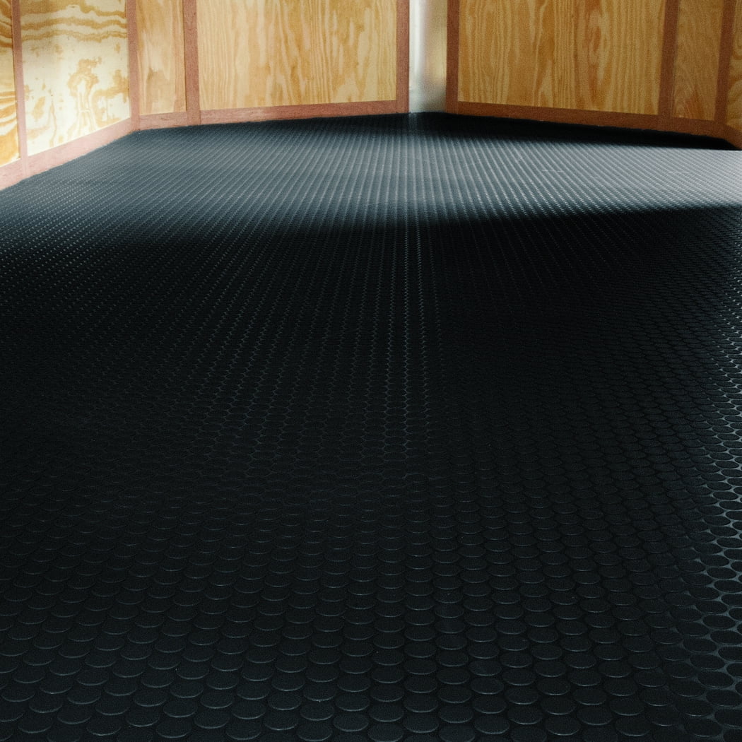 G-Floor Vinyl Small Coin Trailer Flooring Cover - Midnight Black