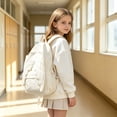 thumbnail image 2 of HJYCHN Girl Backpack Wing Decor Solid Color Daypack Back to School Supplies for Kids Lightweight School Backpack for Boys White, 2 of 4