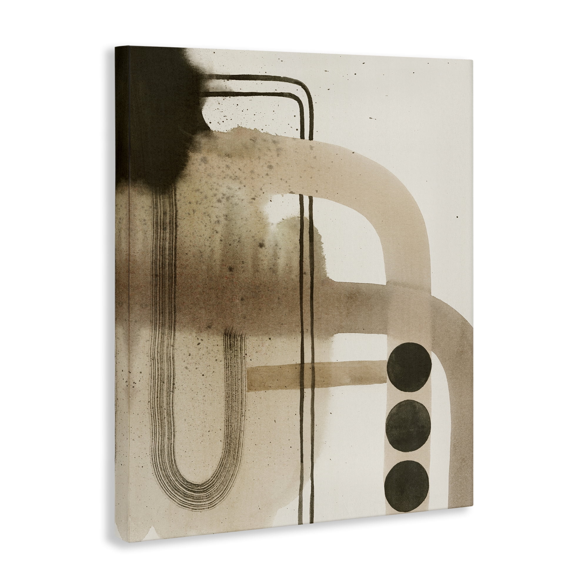 Stupell Industries Beige Retro Arches Abstract Painting Wrapped Canvas Art Print Wall Art, 36 x 48